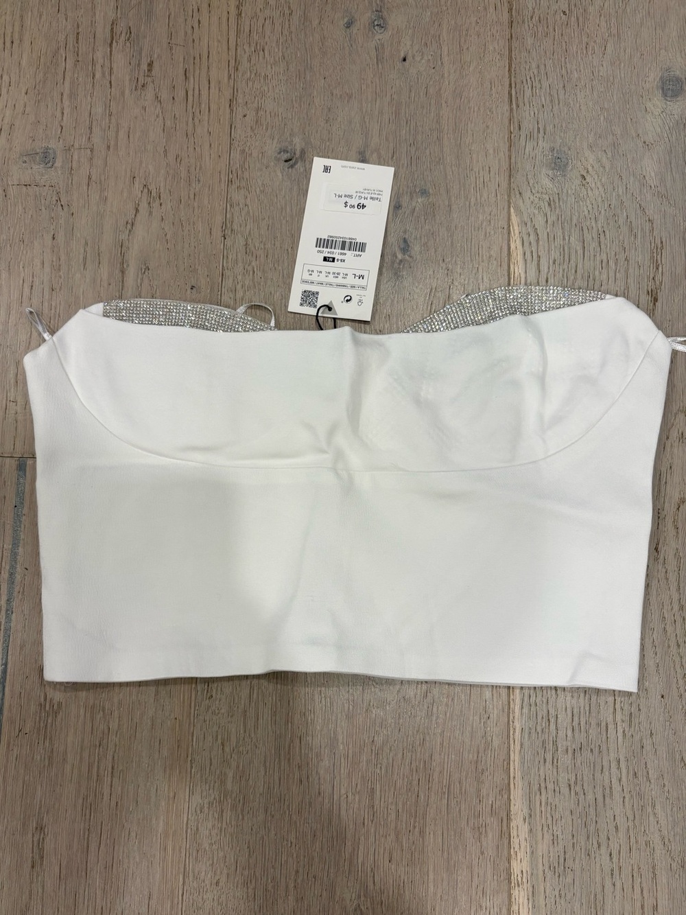Zara rhinestone corset top size m-l new with tags